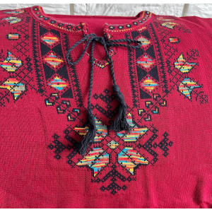 В’язана вишиванка «Сніжинка» бордо. Photo 3